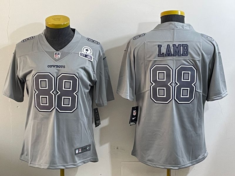 Youth Dallas Cowboys 88 Lamb Grey 2024 Nike Vapor Limited NFL Jersey style 3